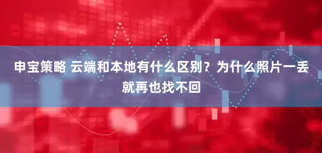 申宝策略 云端和本地有什么区别？为什么照片一丢就再也找不回